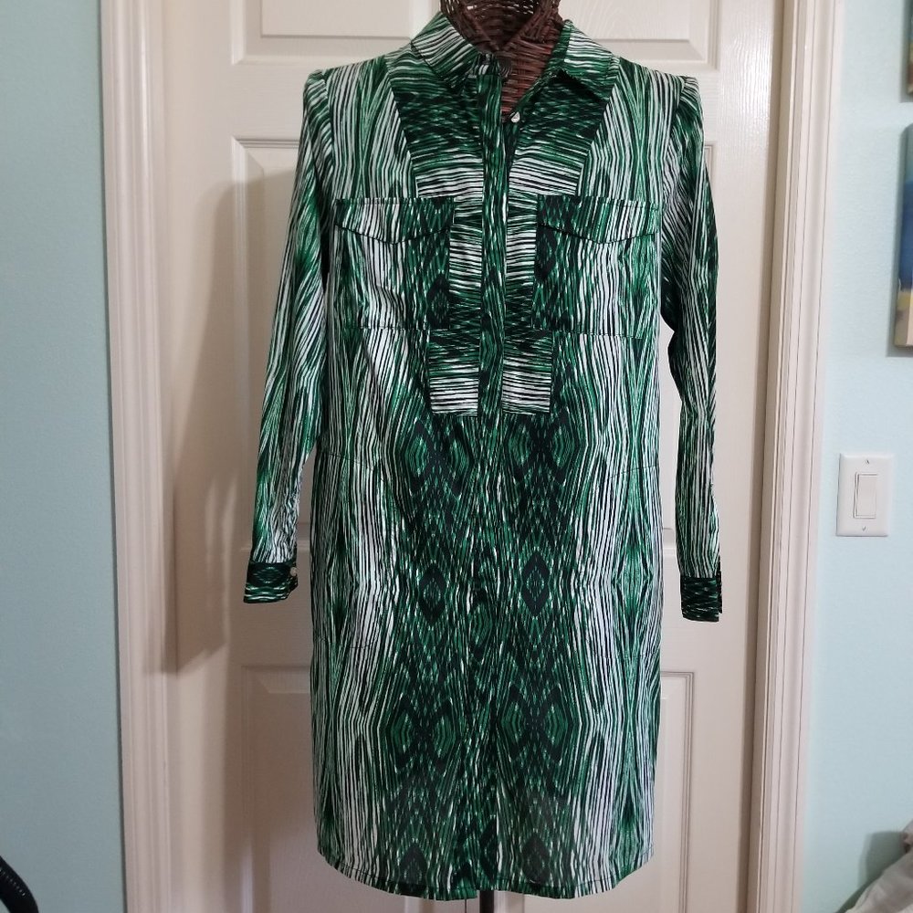 DEREK LAM for Design Nation Striped Shirt Dress-L